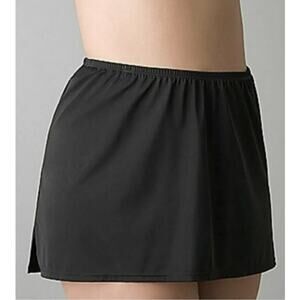 Cacique Lane Bryant Plus Sz 20 Swim Skirt With Brief Black Pull On Elastic Waist